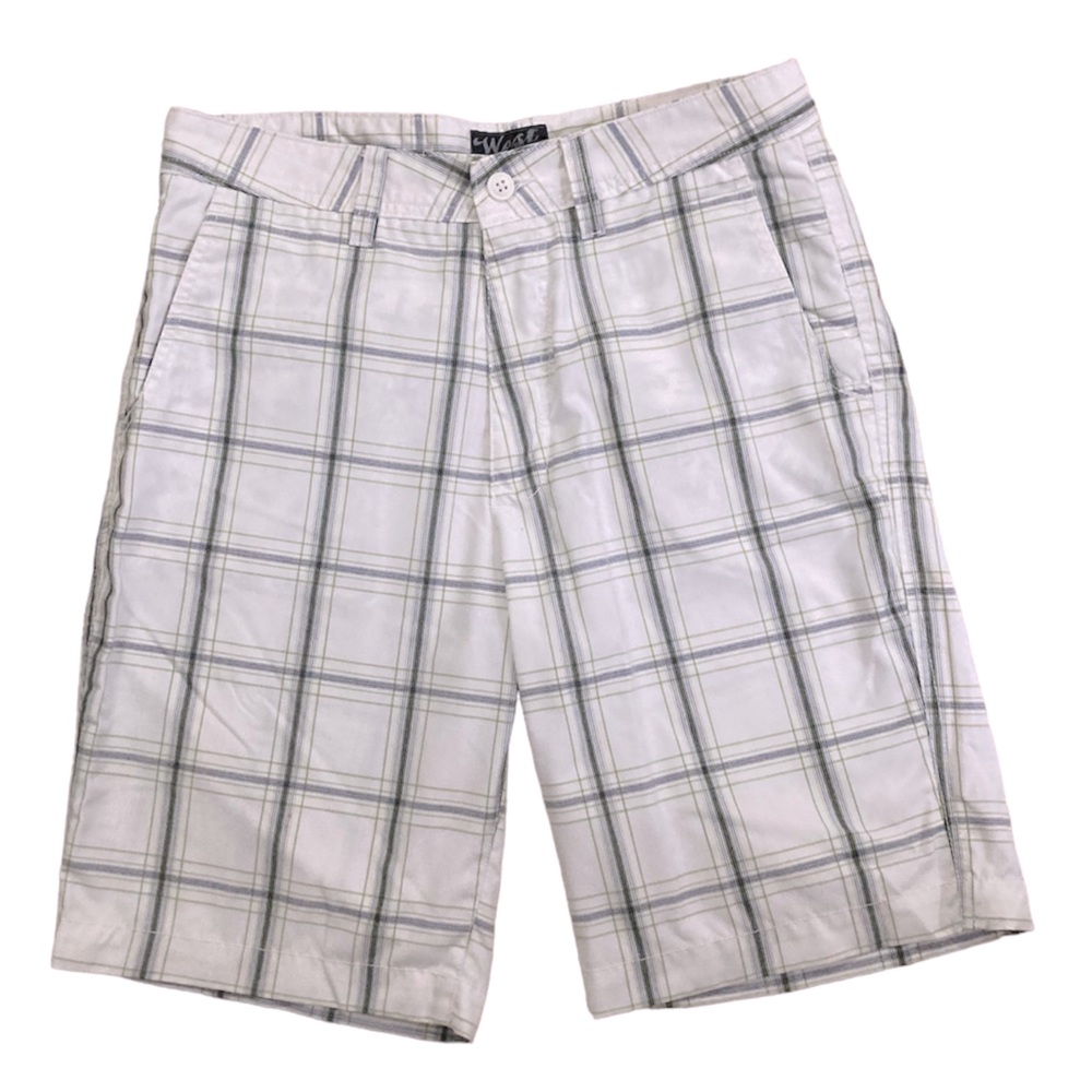 West 49 Shorts. White with Plaid pattern. Men’s Size 34.